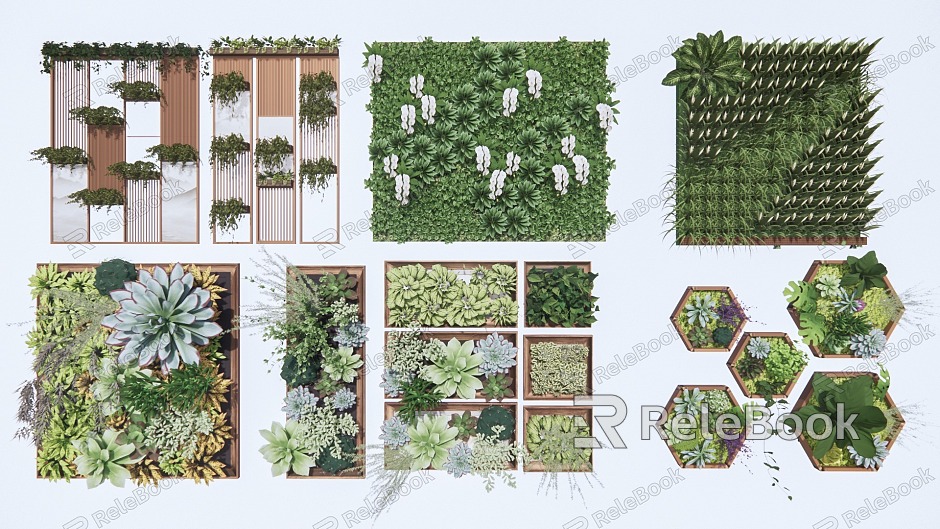 Modern plant wall vertical greening model