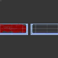 White And Navy Blue Display Cabinet With Glass Doors Gold Accents And Decorative Items