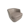 Modern Minimalist Single Sofa Gray Leather Upholstered With Rounded Armrest And Comfortable Seat 3d model