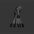 Gray Woolen Coat With Collar Buttons Cuffed Sleeves And Trimmed Hem
