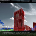 Modern Industrial Factory Building With Glass Curtain Walls High Rise Structure And Surrounding Trees