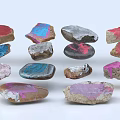 Colorful Natural Stones and Wood Pieces with Various Shapes and Textures