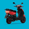 Red and Black Scooter with Stylish Body Design and Black Seat