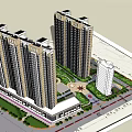 Modern High Rise Residential Buildings With Exterior Architecture And Ground Floor Design