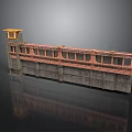 Long Multi Level Building With Yellow Top Railing And Wooden Gray Elements Design