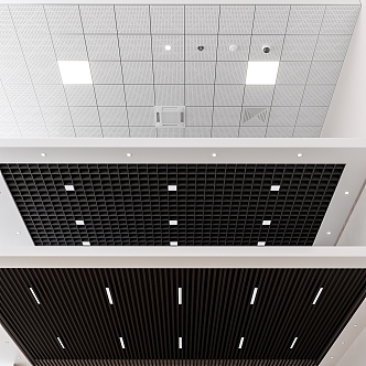 Modern Ceiling Modern Aluminum Gusset Ceiling Grille Ceiling Aluminum Square Ceiling Fire Fighting Equipment 3d model