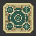 Classical Style Building Model With Green Domes Intricate Structure And Small Trees 3d model