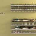 Wall Mounted Metal Wine Rack With Organized Multi Tiered Design And Various Wine Bottles