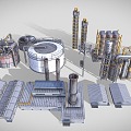 INDUSTRIAL LOFT PLANT REFINERY CHEMICAL STORAGE TANK REACTOR 3d model