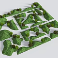 Detailed Green Microlandforms With Small Hills Grass Patches And Miniature Plants
