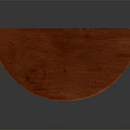 Classic Red Half Moon Wooden Table With Curved Top And Carved Legs