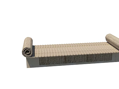 Natural Woven Landscape Seating With Rattan Material And Scroll Design For Outdoor Garden 3d model
