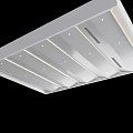 Modern Ceiling Design With Linear LED Lights Recessed Downlights And Sleek White Surface 3d model