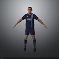 Dark Blue Sportswear With White Stripes Logo For Daily And Sport Use