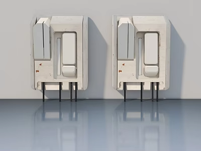 Modern Swing Doors Design With White Frame And Metal Hardware For Interior 3d model