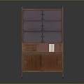 Wooden Entryway Side Cabinet With Glass Door Shelves Drawers And Open Compartments