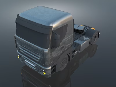 Modern Black Functional Truck with Cab Chassis for Transportation Use 3d model