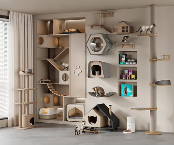 Modern Cat Climbing Rack Pet Products Cat Nest Pet Cabinet Cat 3d model