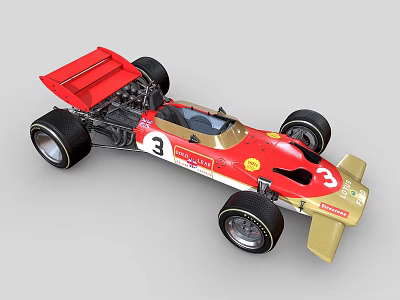 Red Formula Race Car With Number 3 And Aerodynamic Design 3d model Red Formula Race Car With Number 3 And Aerodynamic Design 3d model