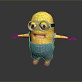 Minion Character With Yellow Body Goggles Blue Overalls And Outstretched Arms