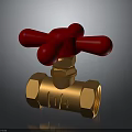 Brass Valve with Red Handle and 1/4 Inch Size as Essential Hardware Tool