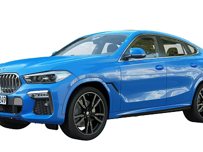 Blue BMW Coupe Style SUV With Sleek Design Black Wheels And Front Grille 3d model