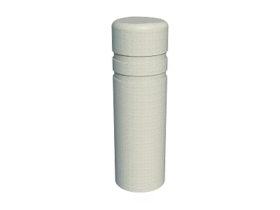 White Cylindrical Storage Cabinet With Layered Design For Home Storage Organization 3d model