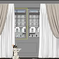Elegant Curtains Design With White Sheer And Brown Thick Drapes For Window Interior