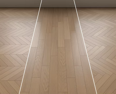 Natural Light Wood Flooring Design With Herringbone Pattern Straight Plank And Natural Grain 3d model