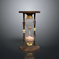 Vintage Hourglass With Wooden Frame Glass Body Sand And Round Base