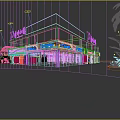 Modern Brightly Lit Commercial Street Storefronts With Warm Atmosphere In Busy Night Urban Pedestrian Block