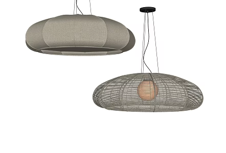 Japanese-style chandelier 3d model