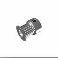 Silver Metal Timing Pulley With Grooved Surface Central Hole And Side Hole