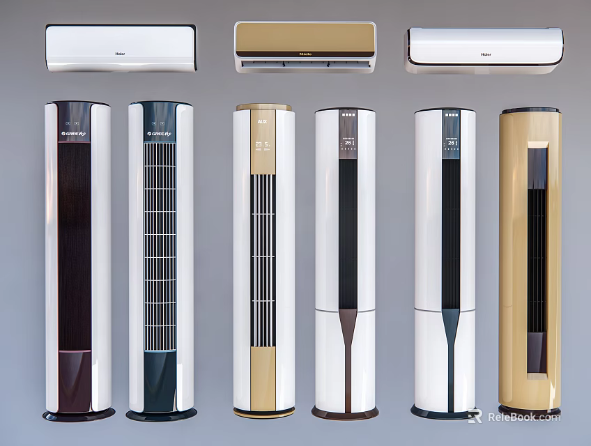 Modern Air Conditioner Fans With Wall Mounted And Floor Standing Designs 3d model 