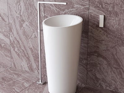 Modern vertical sink toilet basin 3d model