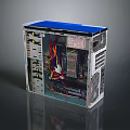 Open PC Case With Visible Internal Components Motherboard And Colorful Cables 3d model