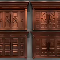 Classical Brass Entrance Doors With Ornate Carvings Geometric Patterns And Decorative Frames