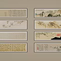 Traditional Chinese Landscape Paintings With Mountain River And Ink Art Details