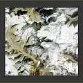 3D Mountainous Terrain Model With Snow Covered Peaks Green Valleys And Golden Ridges