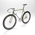 Olive Green Road Bike With Slim Frame Drop Handlebars And Black Wheels