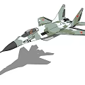 Detailed Camouflage Painted Fighter Jet with Cockpit and Wings in Flight