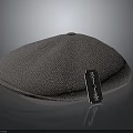 Gray Fabric Beret Hat with Stylish Label for Fashion Accessory Outfit