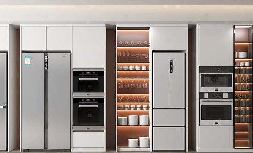 Modern Refrigerator Cabinet Wine Cabinet Cupboard 3d model