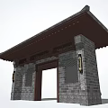 Chinese-style gate head 3d model