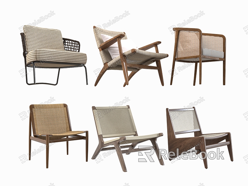 Modern Rattan Outdoor Chair Courtyard Leisure Chair model