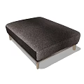Stylish Modern Dark Fabric Ottoman with Sturdy Wooden Legs for Living Room