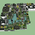 Traditional Courtyard Garden Design With Classic Architecture Pond Pavilions And Lush Greenery