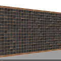 Decorative Background Wall With Mosaic Gray White Square Panels And Wooden Frame