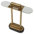 Elegant Golden Metal Table Lamp With Glass Top And Sturdy Base Design