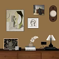Modern abstract painting medieval ornaments combination hanging painting medieval ornaments combination 3d model